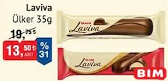 ÜLKER LAVİVA ÇİKOLATA 35 G